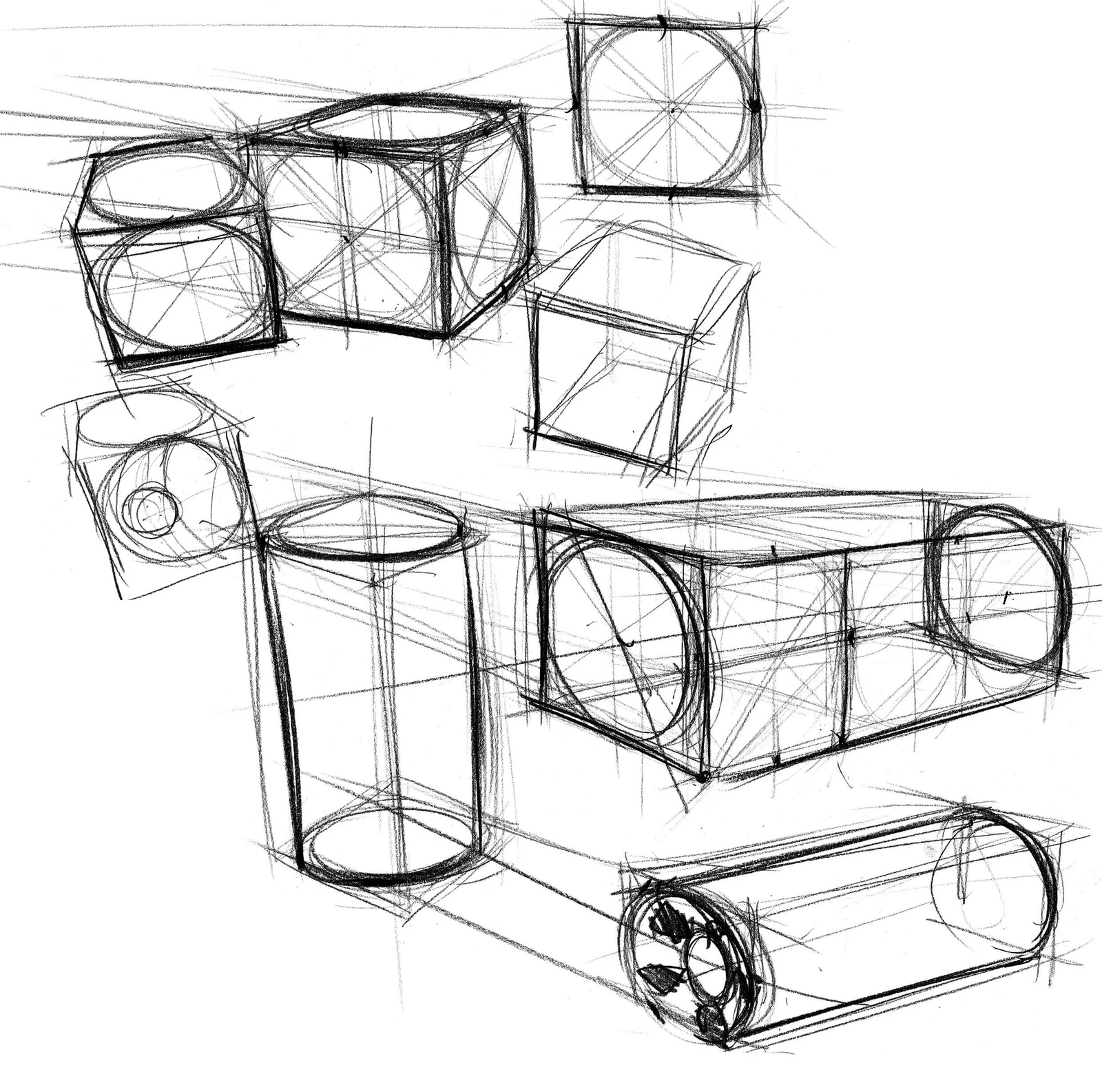 Sketch of 3d cubes